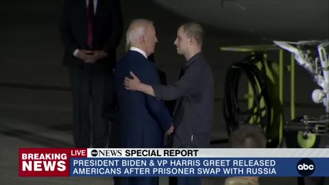 Emotional moment as Americans freed from Russia in historic prisoner swap arrive