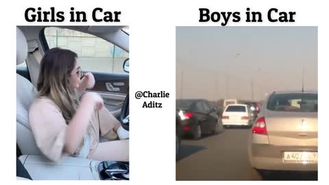 Girls in Car Vs Boys in Car !! Memes #viralmeme #memes