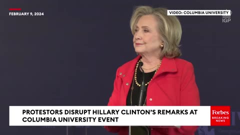 'You Are A War Criminal!': Pro-Palestine Protestors Shout Down Hillary Clinton During Columbia Event