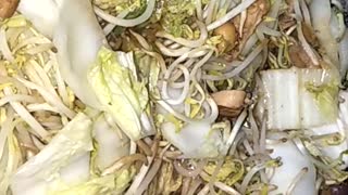 BEAN SPROUTS AND LETTUCE STIR FRY WITH CHICKEN