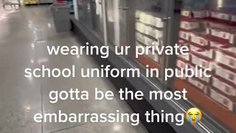 wearing ur private school uniform in public