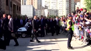 Pope greets crowds near Ulaanbaatar cathedral