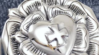 Rose Heart Cross Pendant by Brigid Ashwood