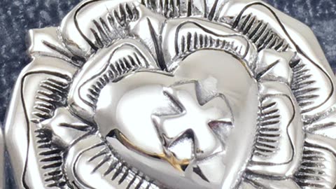 Rose Heart Cross Pendant by Brigid Ashwood