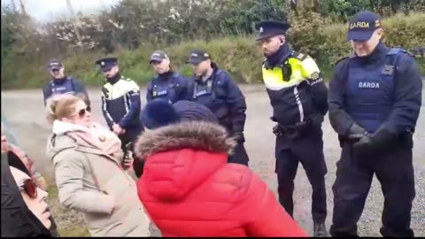Irish Police Push Villagers Off Road To Accommodate Migrants