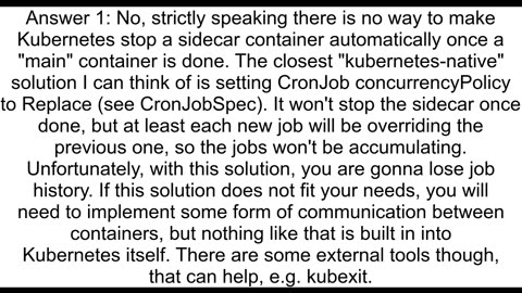 Kubernetes CronJob with a sidecar container