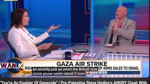 HON HERO STEVE HEDLEY BIATCH SLAPS Talk TV Julie Biatch H over GAZA Genocide!-)))