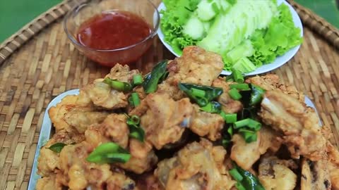 Yummy grill pork rib recipe _ Cooking skills _ Khmer Survival Skills