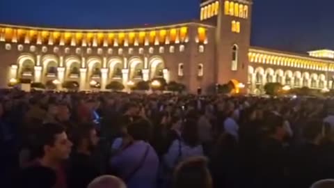 More than a thousand of Armenian protesters gathered in front of the government