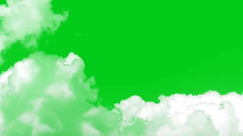 white clouds floating green screen keying video
