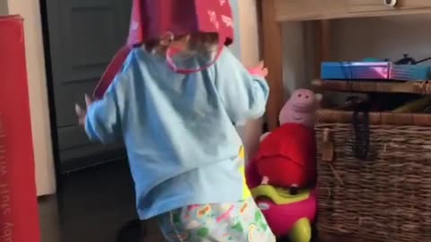 Collab copyright protection - grocery bag toddler head fall fail