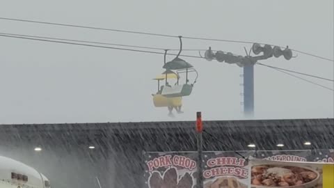 Riders Stuck on Skylift During Storm