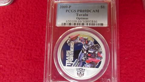 Tuvalu 2009 Transformers Coin PCGS Graded Optimus Prime 1 oz .999 Silver