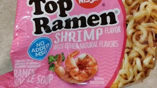 Eating Nissin Top Ramen Shrimp Flavor, Dbn, MI, 9/9/23