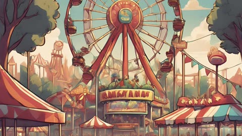 The prompt is: Amusement Park (4 pics)