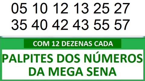 PALPITES DOS NÚMEROS DA MEGA SENA COM 12 DEZENAS 2m 2n 2o 2p 2q 2r 2s 2t 2u 2v 2w 2x