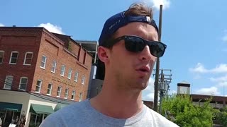 Aug 12 2017 Charlottesville 2.11 interview of a person that was hit by car blocked by Antifa