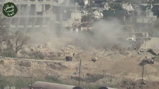🇸🇾 Syrian Civil War | Lone SAA Soldier Targeted by Indirect Fire | Jobar, Damascus | 10-16-201 | RCF