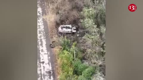 15 tanks of the Russians tring to attack were shot down in such case - Drone image
