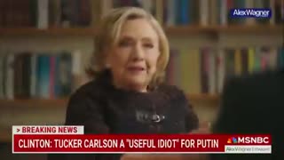 Hillary Clinton calls Tucker Carlson a “useful idiot” and a “puppy dog.”