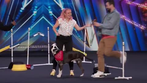 Early Release: Heather and Bogart | Three-legged dog shows unbreakable spirit | Auditions | AGT 2023