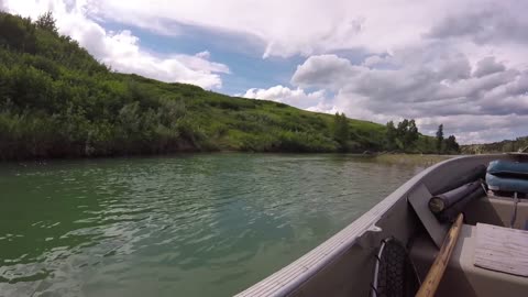 Oldman River Boat Ride Part 4 Preparing to Anchor