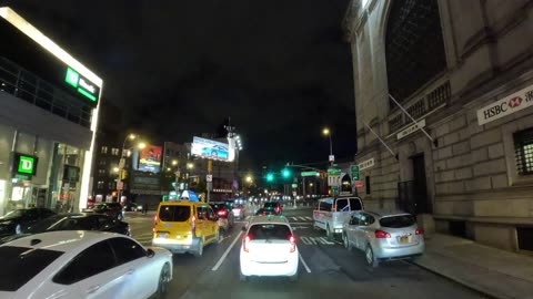 Driving Over Manhattan Bridge from Manhattan Canal Street to Brooklyn New York City NYC @ Night ASMR