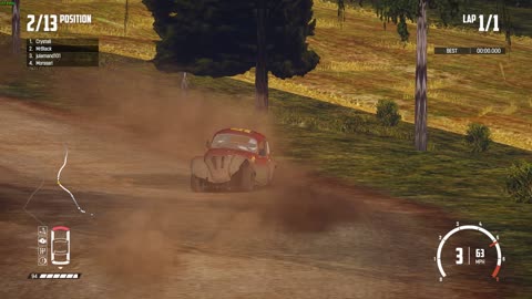 Wreckfest (52) VW Bug run on Rally Trophy Circuit 1 Lap, 1 Replay (1080p60fps) (14:30) June 13, 2023