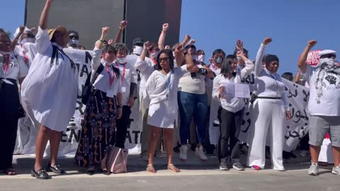 COP27 activists wear white in solidarity with Egyptian political prisoners