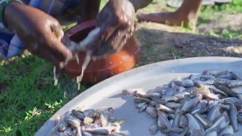 Pond Water Fish Catching and Cooking Fish Gravy in our Village | country fish curry