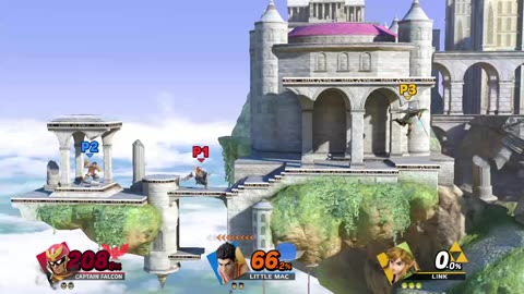 Captain Falcon vs Little Mac vs Link on Temple (Super Smash Bros Ultimate)