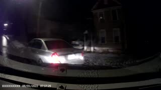 Close Call for Car on Icy Hill