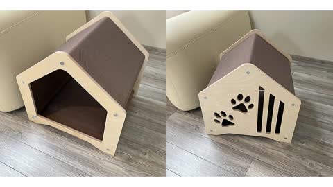 Modern Dog Cat House Indoor Wooden Pet Kennel Century Art Pet Furniture