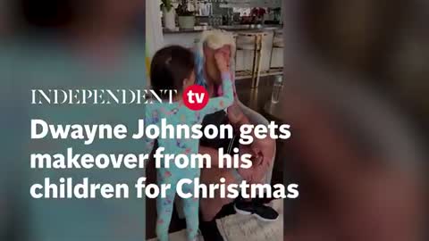 Dwayne Johnson gets makeover from his children for Christmas