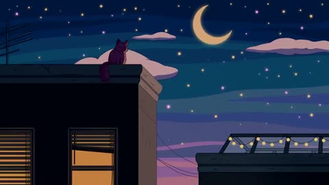 Purrple Cat - City Nights