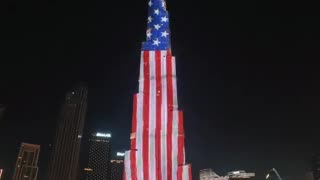 US Flag Presented At Burj Khalifa On 4th Of July