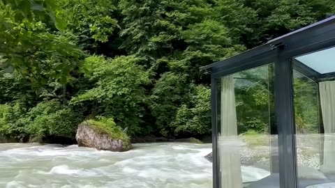Incredibly designed house above a river