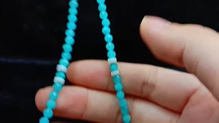 Faceted Amazonite and white mop necklace full strand 16inch Perfect Gifts For Her 20240222-06-08