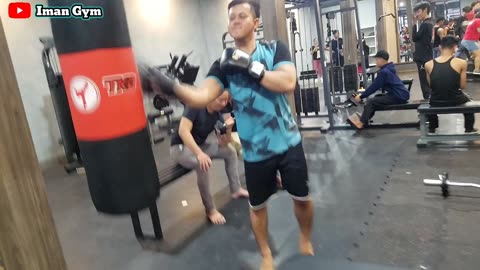 boxing workout in new gym