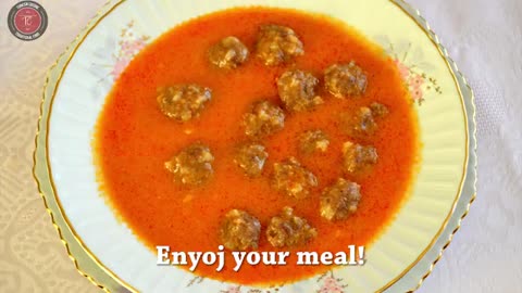 HEALTHY DELICIOUS MEATBALL SOUP RECIPE BY TURKISH CUISINE