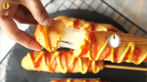 Korean Hot Dog - Famous Korean Street Food Recipe by Food Fusion