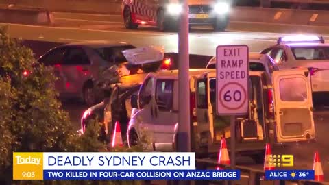 Two killed in four-car collision on Sydney's Anzac Bridge