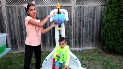 Splash Dunk Tank Challenge Family Fun Activities with HZHtube Kids Fun