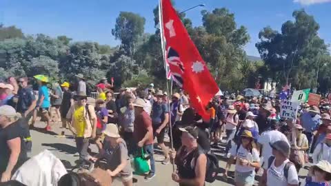 Thousands of protesters swarm Australian parliament