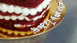 Red velvet cakes with Fruit