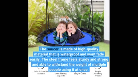 Watch Detailed Review: Trekassy 700lb 40 Inch Saucer Tree Swing for Kids Adults 900D Oxford Wat...