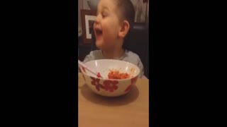 2-year-old's reaction after trying spicy sauce