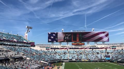 Jacksonville Jaguars fly over 12-13-2020 with scattered chemtrails