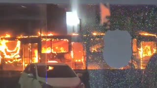 The police HQ in Brasilia under attack last night.