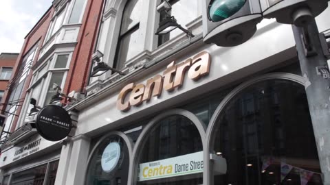 The National Gallery, Centra and Dublin Castle in Dublin, Ireland